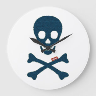 Denim Skull Large Clock
