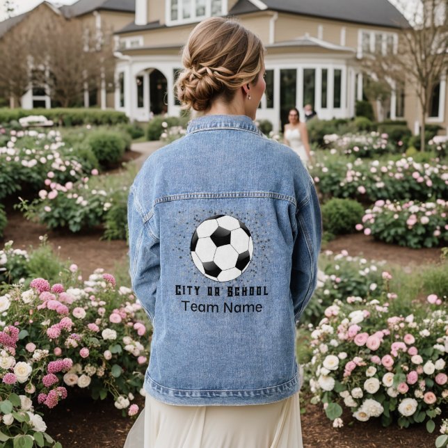 Denim Soccer Soccer theme HAMbWG Jacket (Wedding Back)