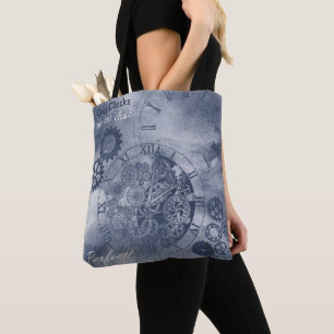 Denim Steampunk Tote Bag