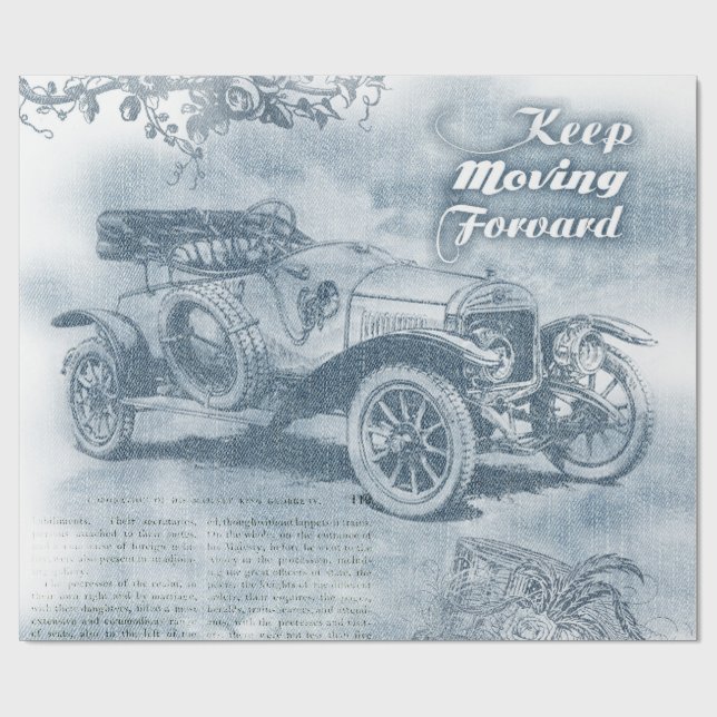 Denim Steampunk Wrapping Paper (Flat)