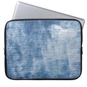 Denim Texture: Rugged Holes. Laptop Sleeve