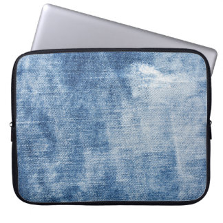 Denim Texture: Rugged Holes. Laptop Sleeve