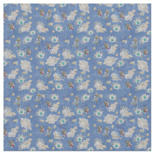 Denim textured Costume Jewellery Seamless Repeats Fabric