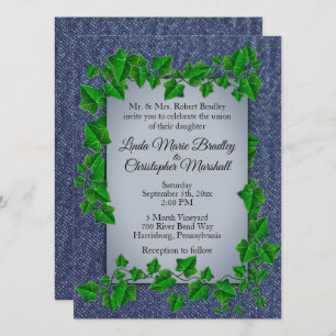 Denim Vines Wedding Invitation