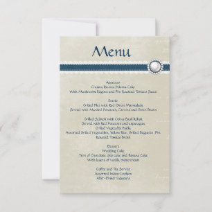 Denim wedding menu invitation