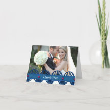 Denim Wedding Photo Thank You Card