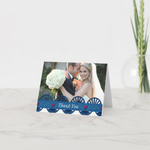 Denim Wedding Photo Thank You Card