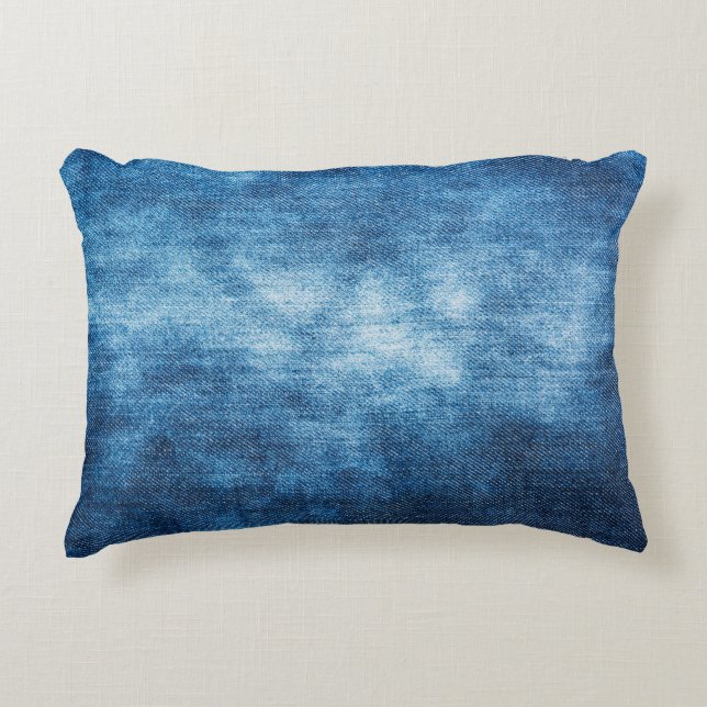 Denim worn fabric texture for background. Jeans Decorative Cushion (Front)