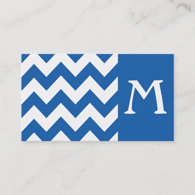 Deniml Bold Chevron Monogram Business Card (Front)