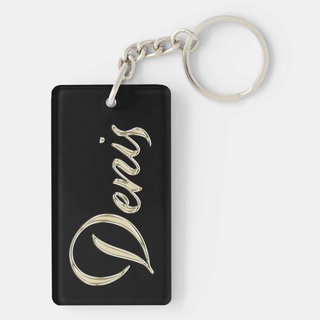 Denis name whitegold key trailer ring (Back)
