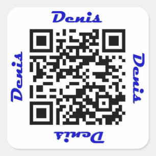 Denis QR Code Personalised NAME Sticker