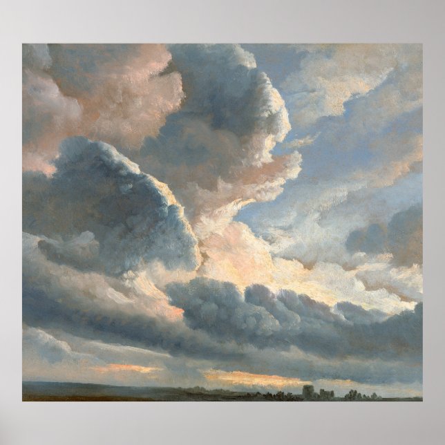 Denis' Study of Clouds with a Sunset near Rome Poster (Front)