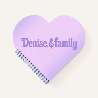 Denise.&family Pink Lavender Heart Notebook