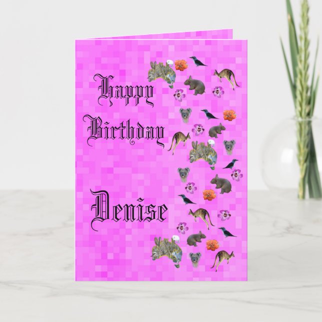 Denise, Happy Birthday, Australian Theme Card, Card (Front)