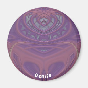 DENISE ~ Lavender Grey and Pink Fractal Design  Magnet