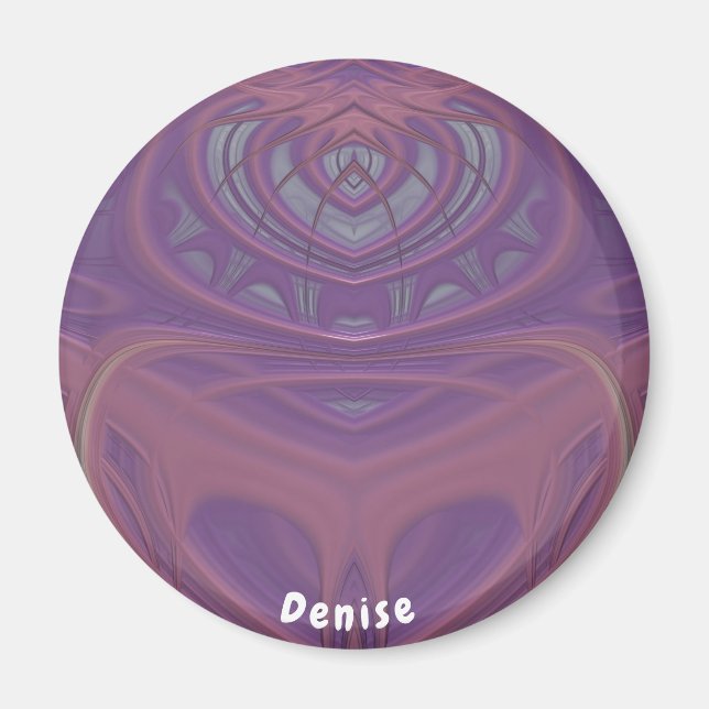 DENISE ~ Lavender Grey and Pink Fractal Design  Magnet (Front)