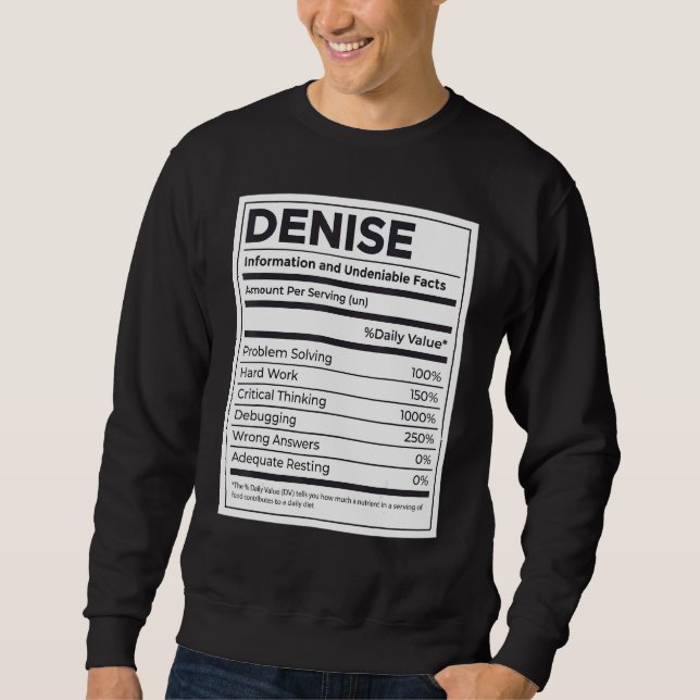 Denise Nutrition Information  Problem Solving Hard Sweatshirt (Front)