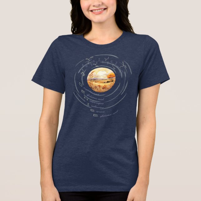 DENISE peptide, Moon 6 w/ custom text, light Tri-Blend Shirt (Front)