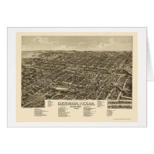 Denison, TX Panoramic Map - 1886