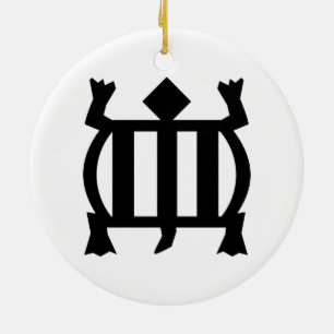 Denkyem   Symbol for Adaptability and Cleverness Ceramic Ornament