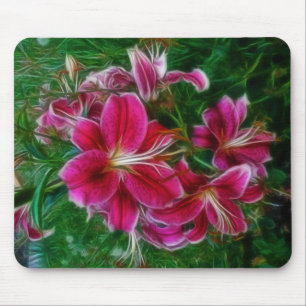 Denman Island Lilies Floral Painting Art Mouse Pad