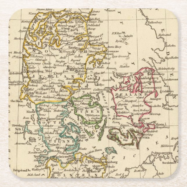 Denmark 13 square paper coaster (Front)