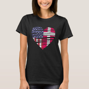 Denmark American Grown Heart USA Patriot Heritage  T-Shirt