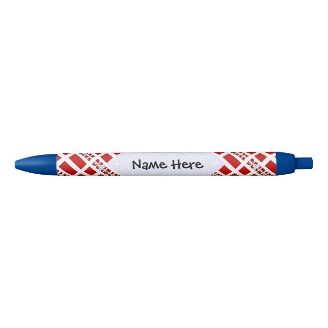 Denmark and Danish Flag Tiled Personalised  Black Ink Pen (Front)