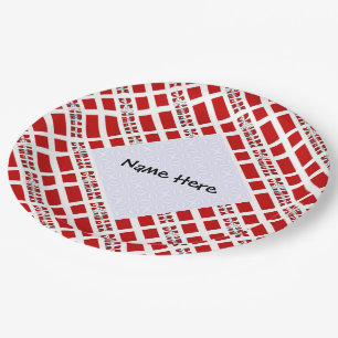 Denmark and Danish Flag Tiled Personalised Paper Plate