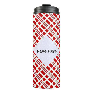 Denmark and Danish Flag Tiled Personalised Thermal Tumbler