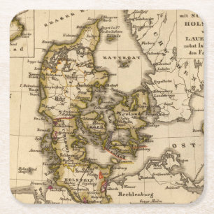 Denmark and Iceland 2 Square Paper Coaster