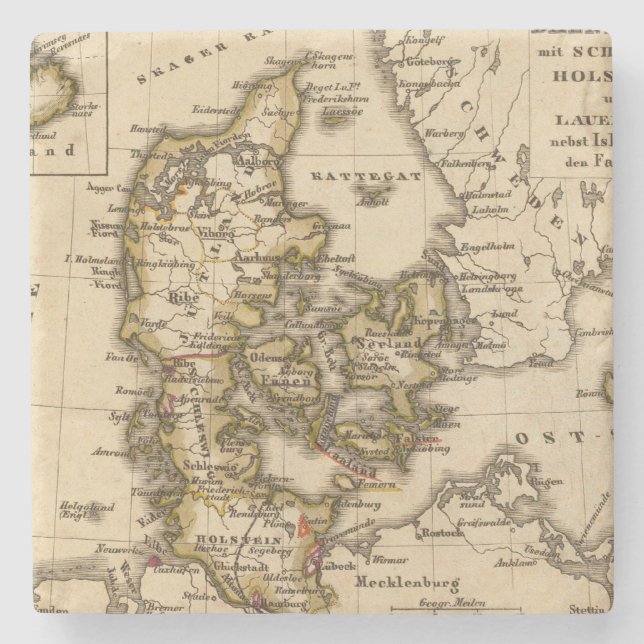 Denmark and Iceland 2 Stone Coaster (Front)
