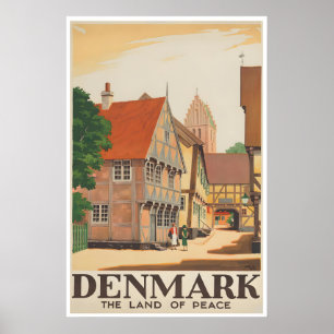 Denmark Art Danish Print Vintage Travel Poster