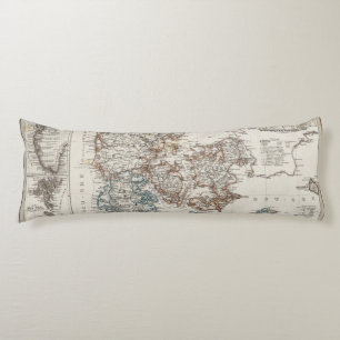 Denmark Atlas Map with 5 inset maps Body Cushion