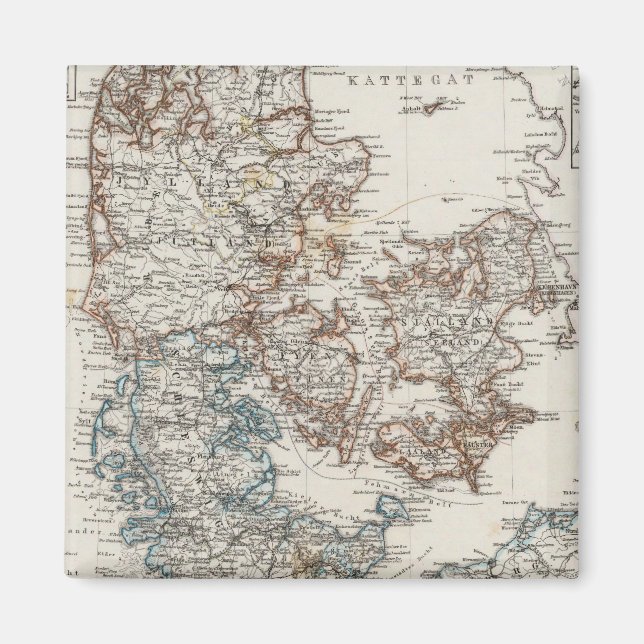 Denmark Atlas Map with 5 inset maps Magnet (Front)