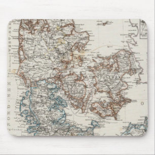 Denmark Atlas Map with 5 inset maps Mouse Pad