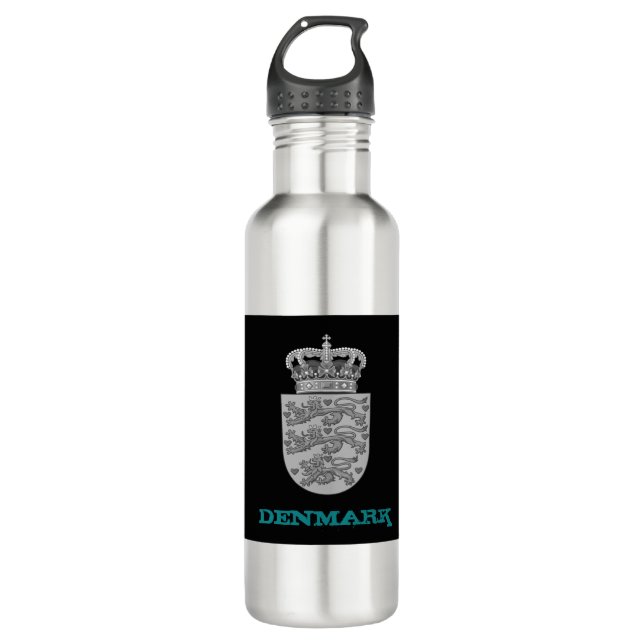 Denmark Bottle, Danish coat of arms / flag 710 Ml Water Bottle (Front)