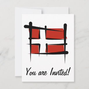 Denmark Brush Flag Invitation