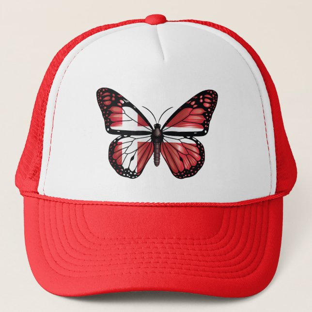 Denmark butterfly monarch flag trucker hat (Front)