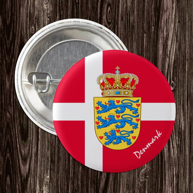 Denmark button, patriotic Danish Flag fashion 3 Cm Round Badge (Creator Uploaded)