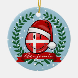 Denmark Christmas   Ceramic Ornament