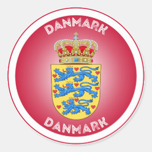 Denmark Coat of Arms Circle Shape Classic Round Sticker