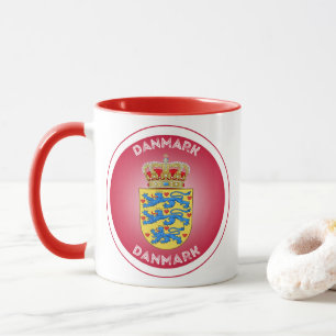 Denmark Coat of Arms Circle Shape  Mug