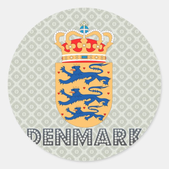 Denmark Coat of Arms Classic Round Sticker (Front)