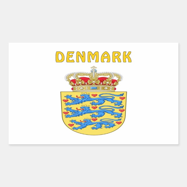 DENMARK Coat Of Arms Rectangular Sticker (Front)