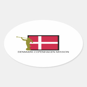DENMARK COPENHAGEN MISSION LDS CTR OVAL STICKER