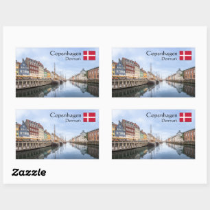 Denmark Copenhagen Rectangular Sticker