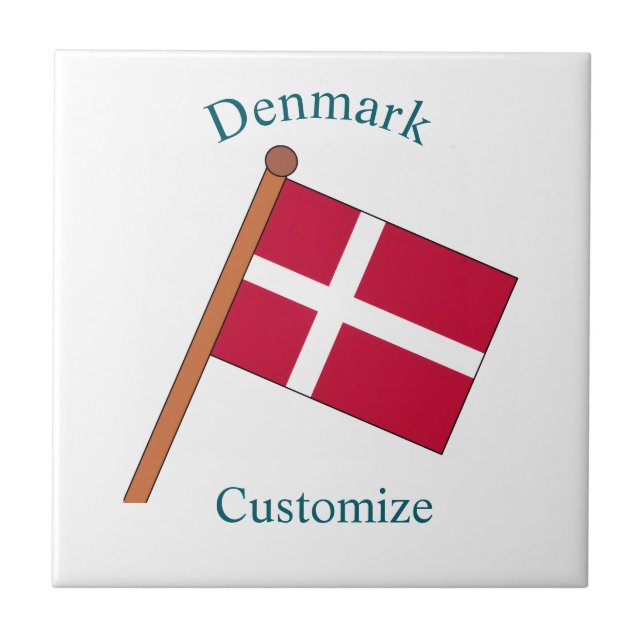 Denmark Country Flag Thunder_Cove Ceramic Tile (Front)