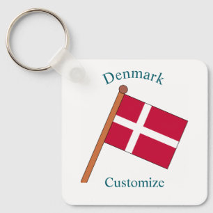 Denmark Country Flag Thunder_Cove Key Ring