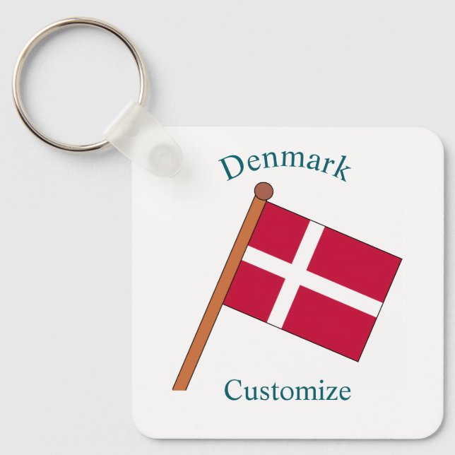 Denmark Country Flag Thunder_Cove Key Ring (Front)